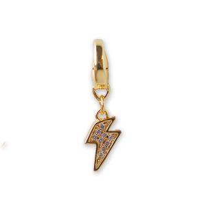 Lightning Charm, CZ | Charm Bar | Charm Necklace or Bracelet