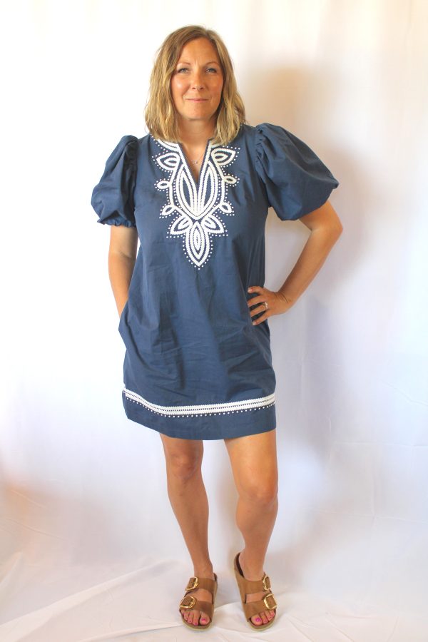 Embroidered Detail Mini Dress