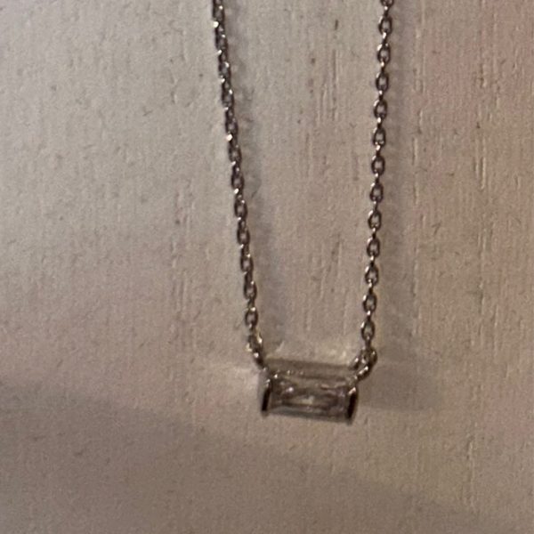 Silver square necklace