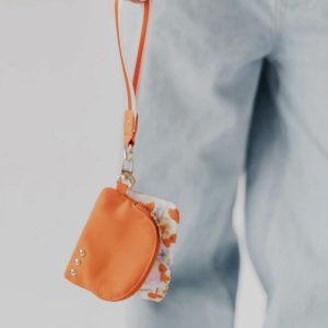 Mango Floral Watercolor Wristlet