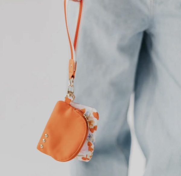 Mango Floral Watercolor Wristlet