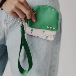 Pink Palm Tree Wristlet