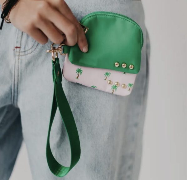 Pink Palm Tree Wristlet