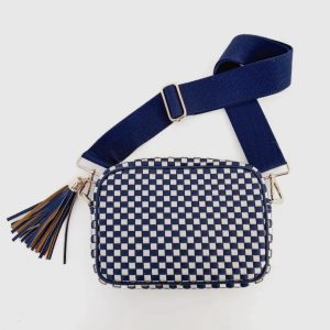 Navy Checkered Crossbody