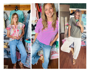 3 outfit ideas featuring risen jeans