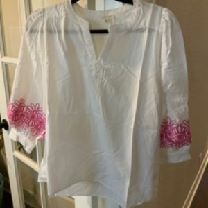 White and Pink Embroidery