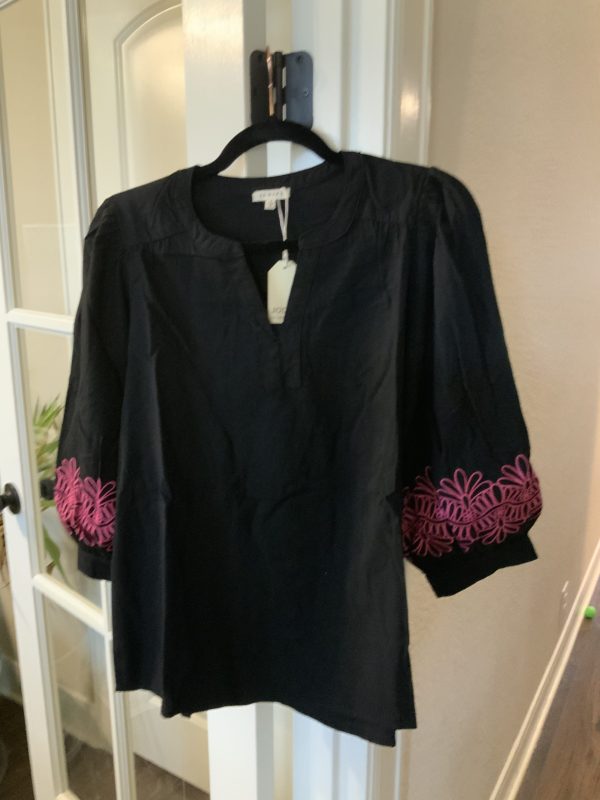 Black and Pink Fiesta Top
