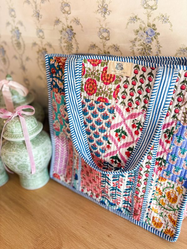 Wildflower Patch | Regular Quilted Tote Bag