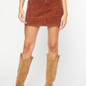 Rust Corduroy Skirt