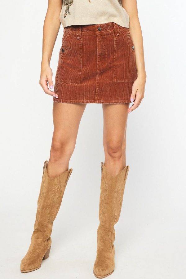 Rust Corduroy Skirt
