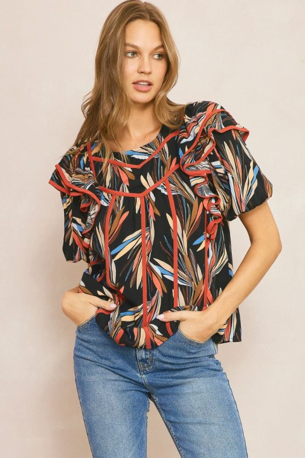 Black Leaf Print