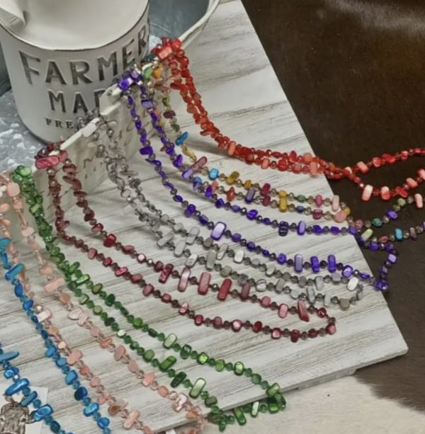 Lariat Glass Beaded Necklace