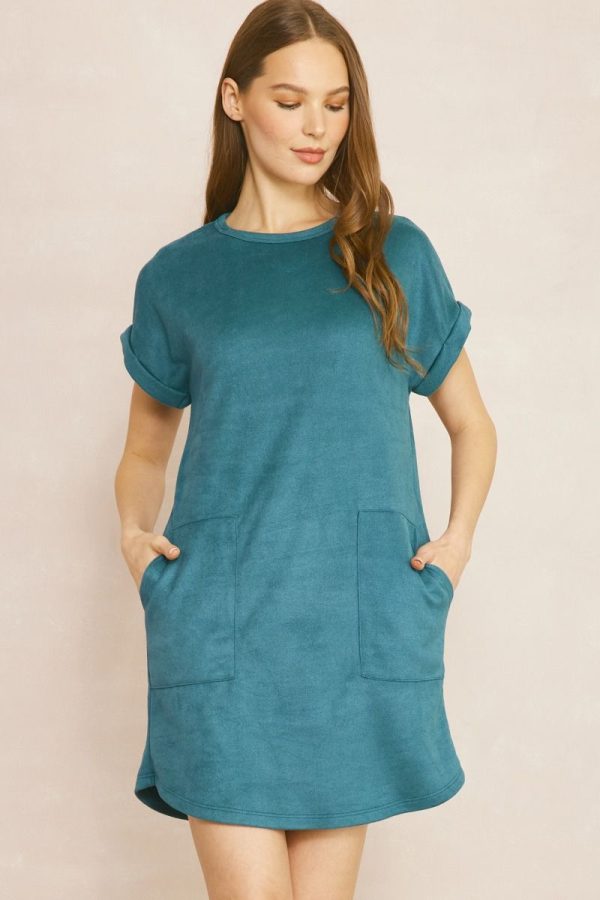 Teal Suede Dress