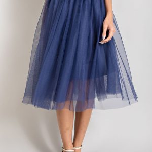 Navy Mesh Skirt