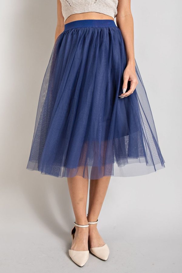 Navy Mesh Skirt