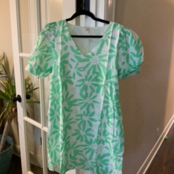 Neon Mint Floral Dress
