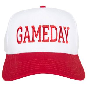 Game Day Two-Toned Vintage Hat: Red and White