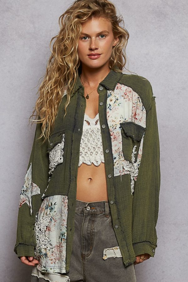 Stars and Flowers Button Down